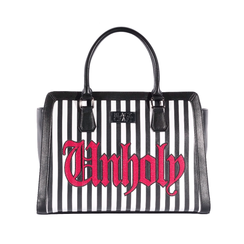BlackCraft Unholy Stripe - Large Satchel Gothic bag goth purse